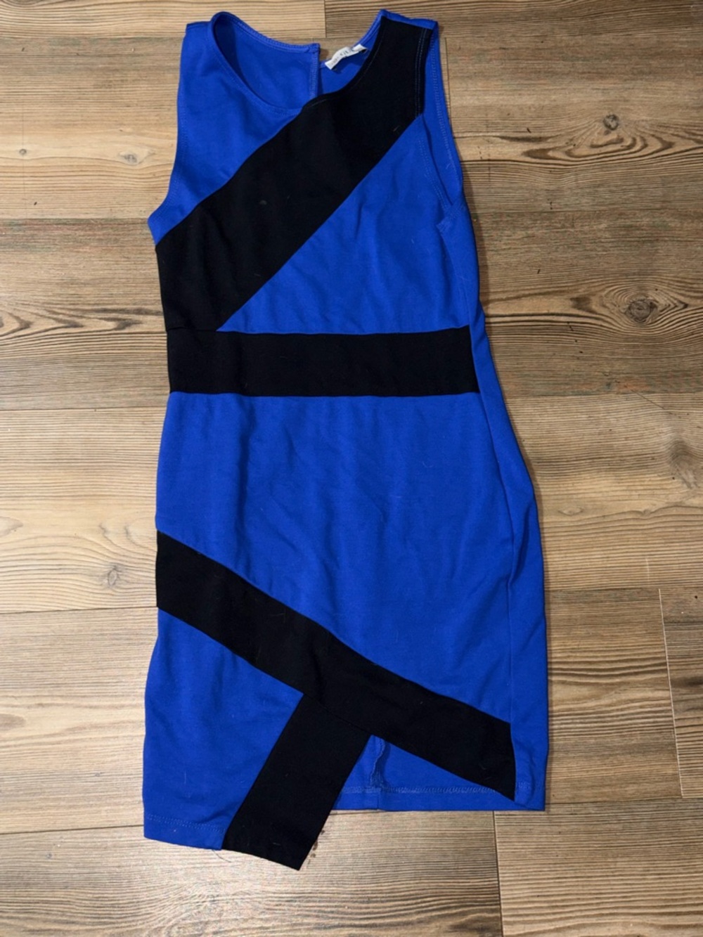 GUESS Royal Blue Mini Dress with Black Geometric Bands